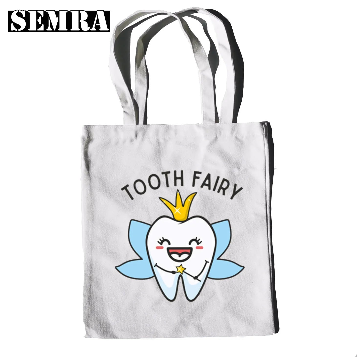 Funny Tooth Dentist Graphic Shoulder Bag Casual Shopping Girls Women Canvas