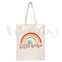 Dentist Women Canvas Shopping Bag Eco Handbag Tote Reusable Shopper Bags