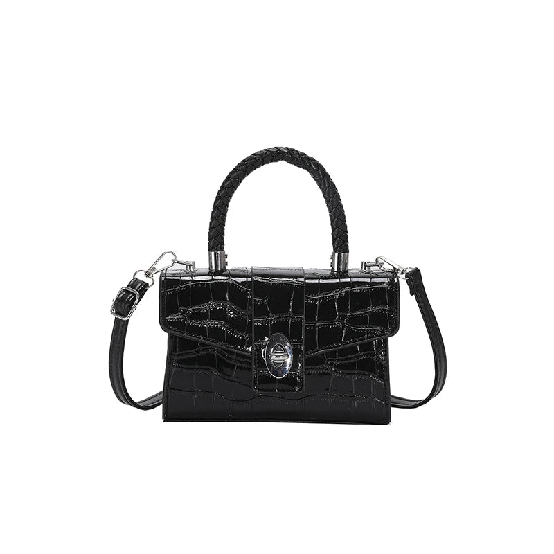 Stone Pattern Leather Crossbody Bag Women Flap Shoulder Bags