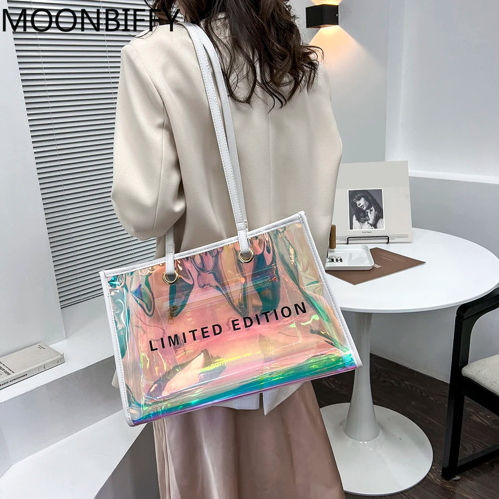 Waterproof Transparent PVC Tote Bag for Women