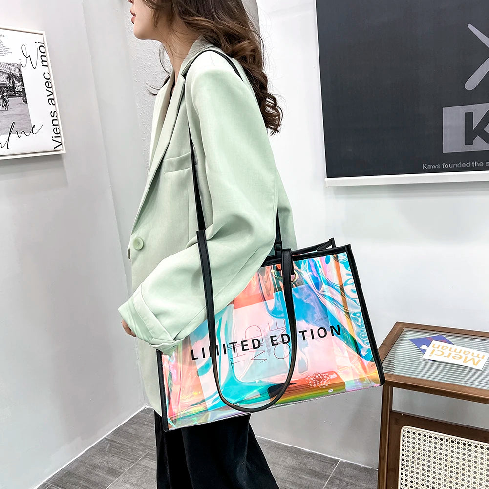 Waterproof Transparent PVC Tote Bag for Women