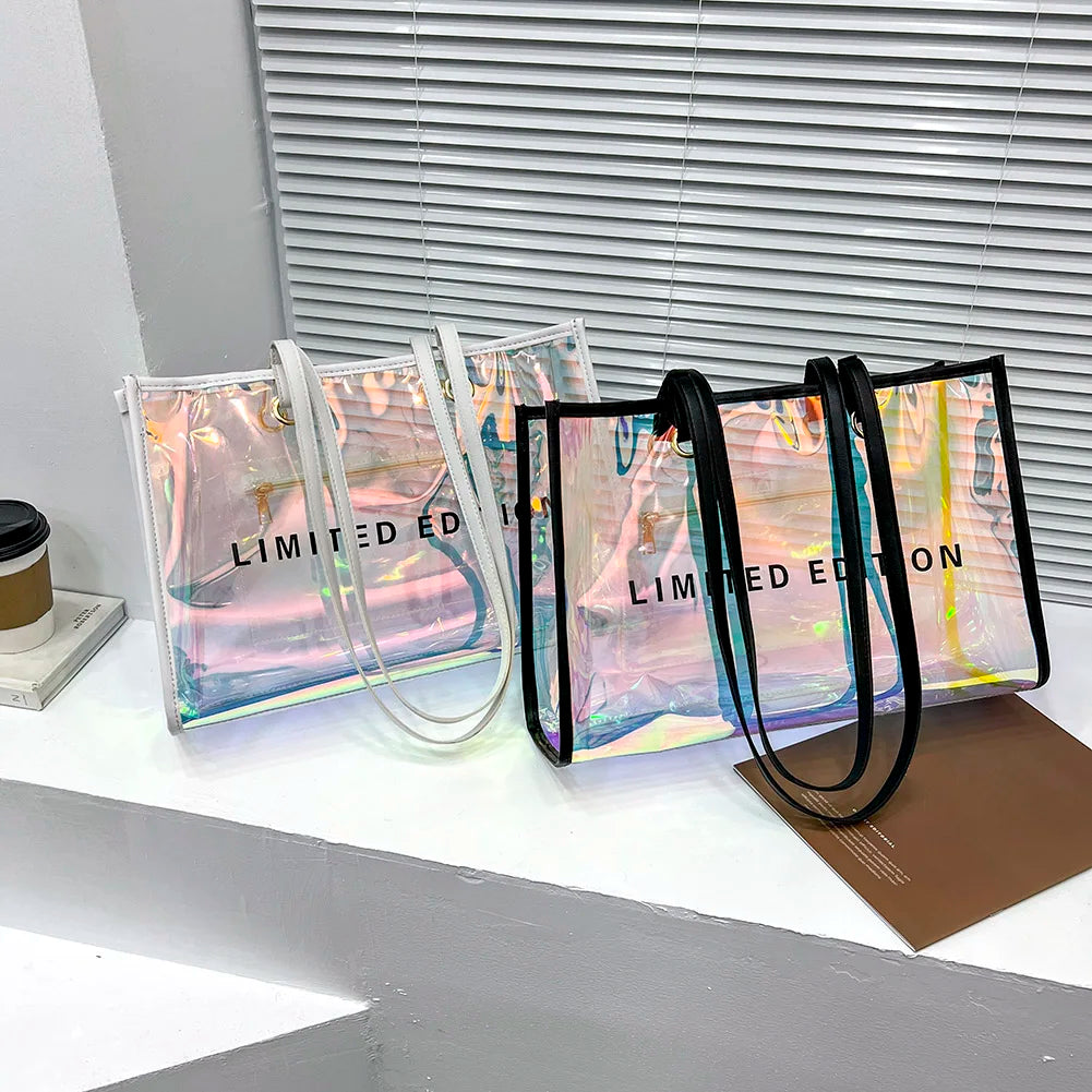 Waterproof Transparent PVC Tote Bag for Women