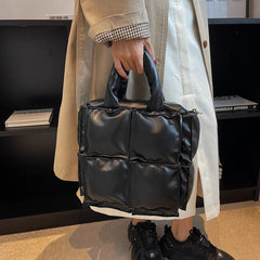 Small Leather Top Handle Tote Bag for Women - Winter Trends