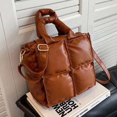 Small Leather Top Handle Tote Bag for Women - Winter Trends