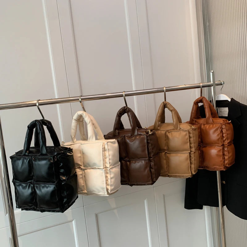 Small Leather Top Handle Tote Bag for Women - Winter Trends