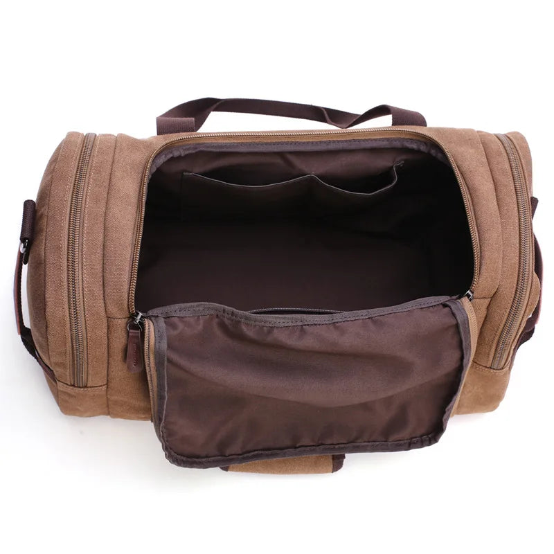 Casual Travel Duffel Bag PU Leather Men Handbags Large Capacity Messenger Tote