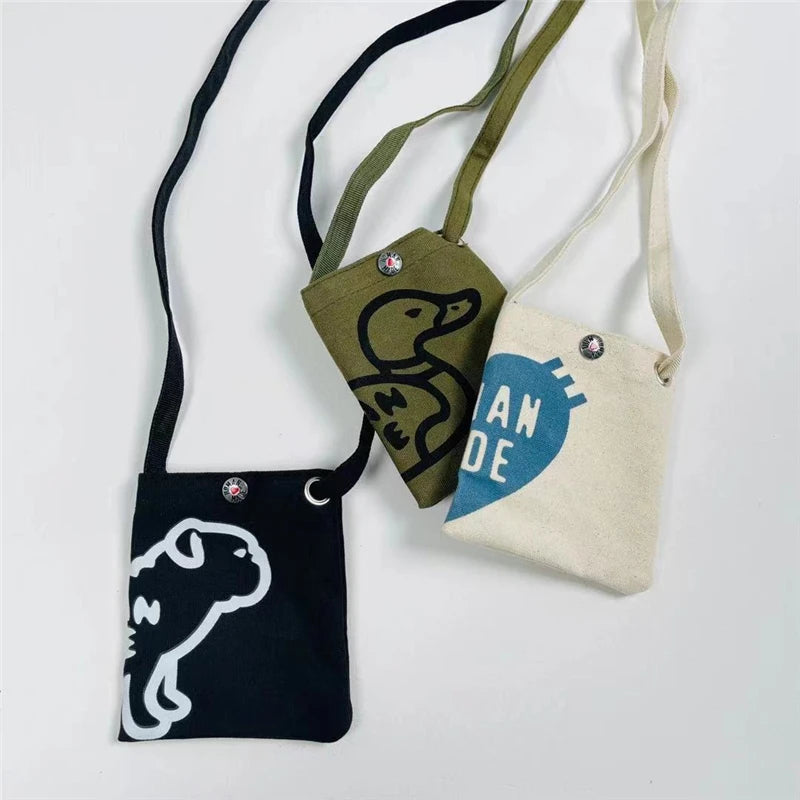Arrival HUMAN Couple Canvas Shoulder Messenger Bag for Men Women