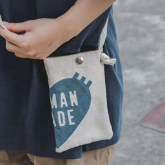 Arrival HUMAN Couple Canvas Shoulder Messenger Bag for Men Women