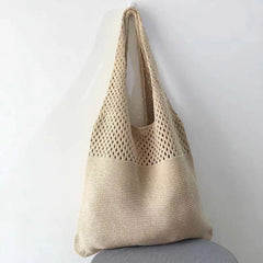 TopFight Girl Retro Knitted Shoulder Bag Women's Vest Bag Wool Bag