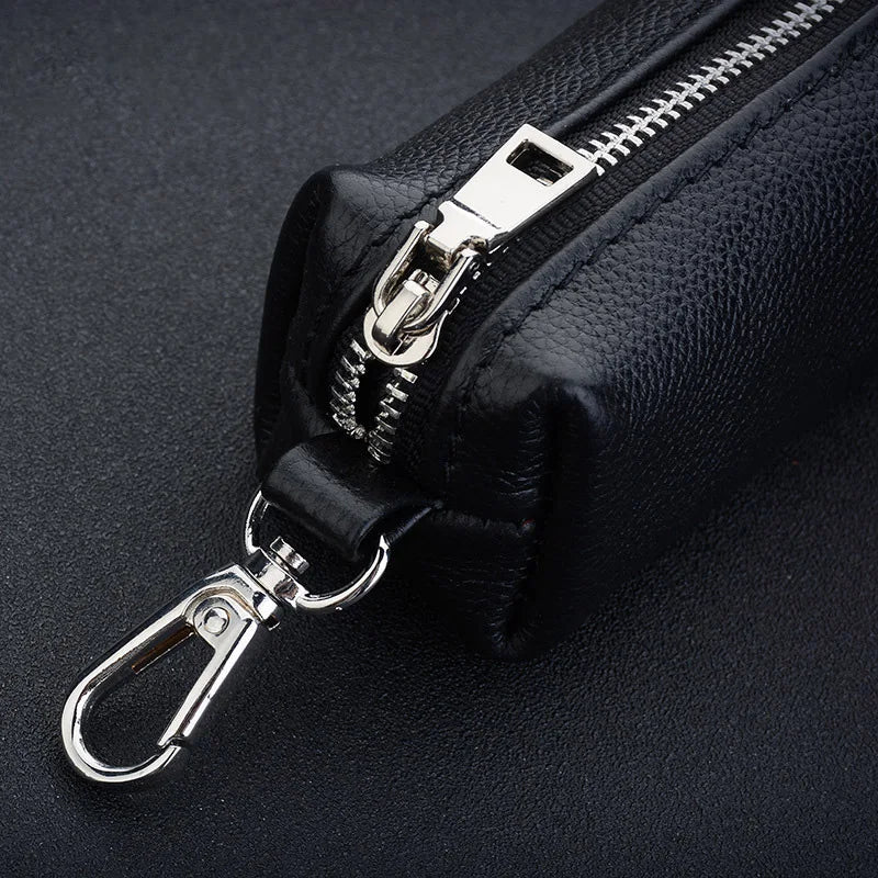 TopFight Leather Key Case Zipper Wallet for Men Women