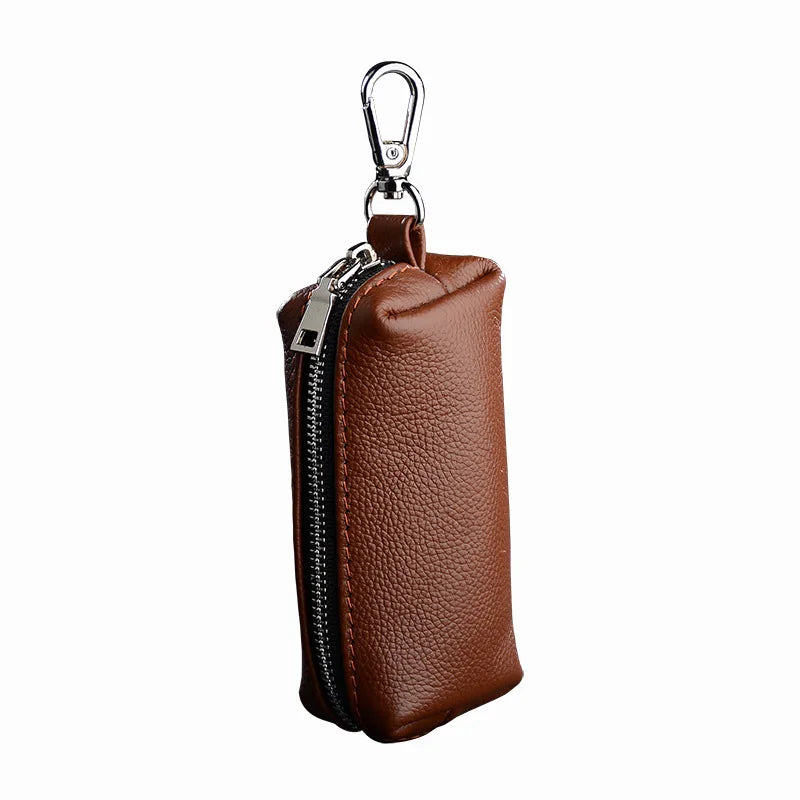 TopFight Leather Key Case Zipper Wallet for Men Women