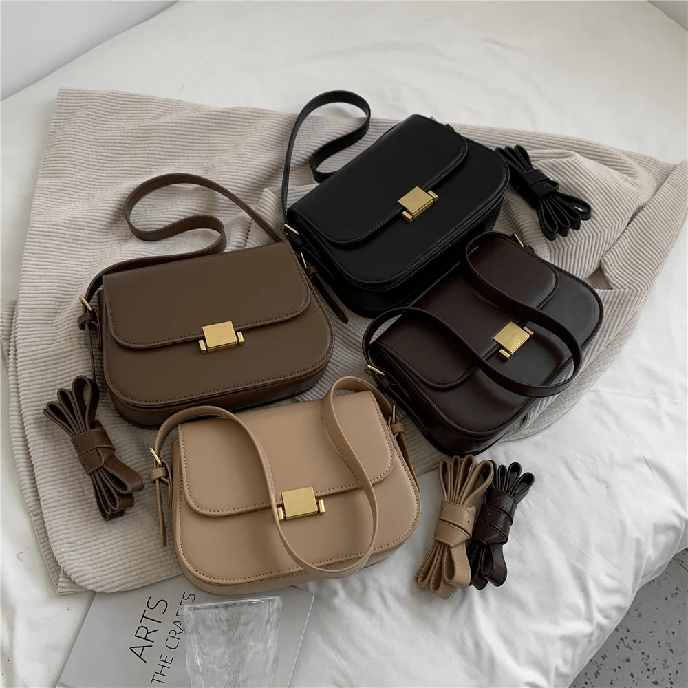 Vintage Crossbody Bag PU Leather Ladies Handbags