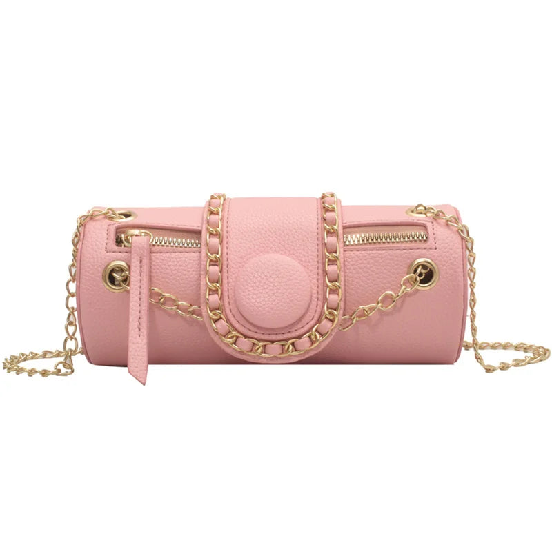 Barrel Shaped Summer Handbag PU Leather Women's Messenger Bag