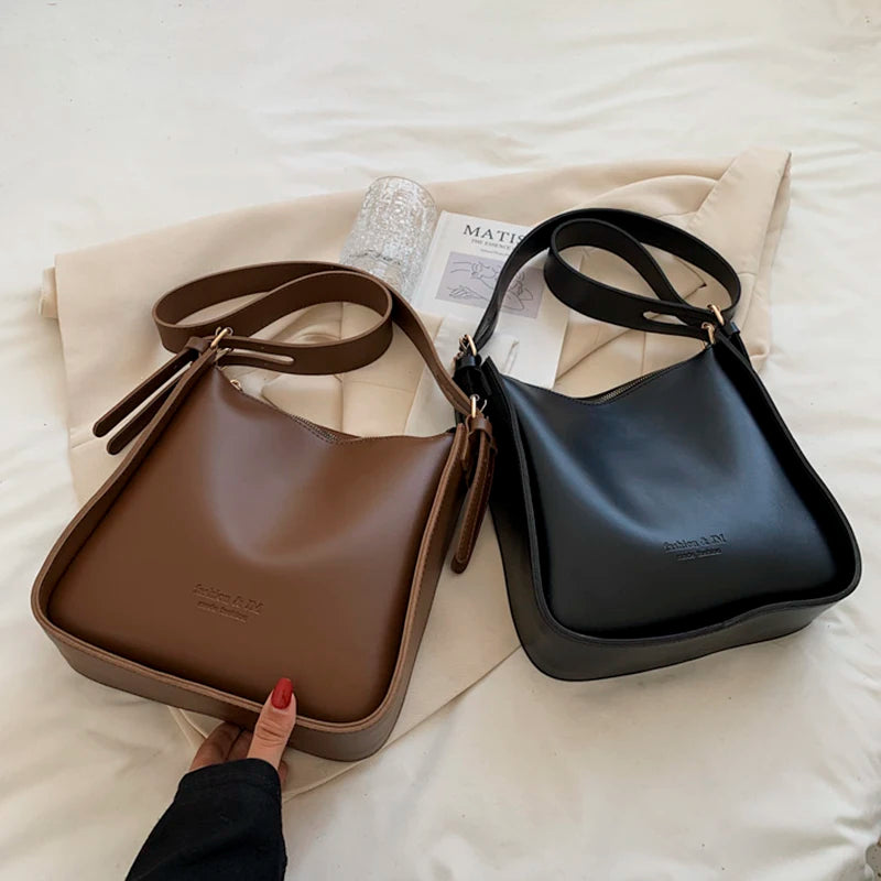 Large Capacity PU Leather Tote Shopper Bag for Women