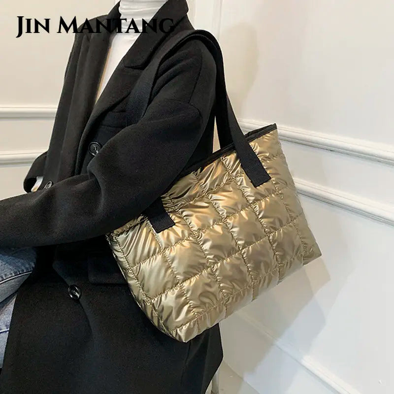 Women's Large Capacity Shopper Tote Bag Soft Shoulder Handbag for Autumn Winter