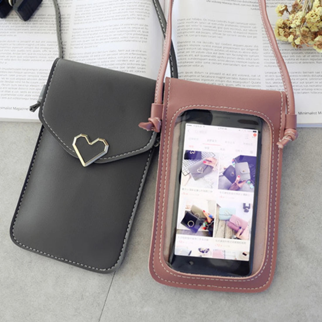 Touch Screen Cell Phone Bag Women Purse Wallet Strap Handbag
