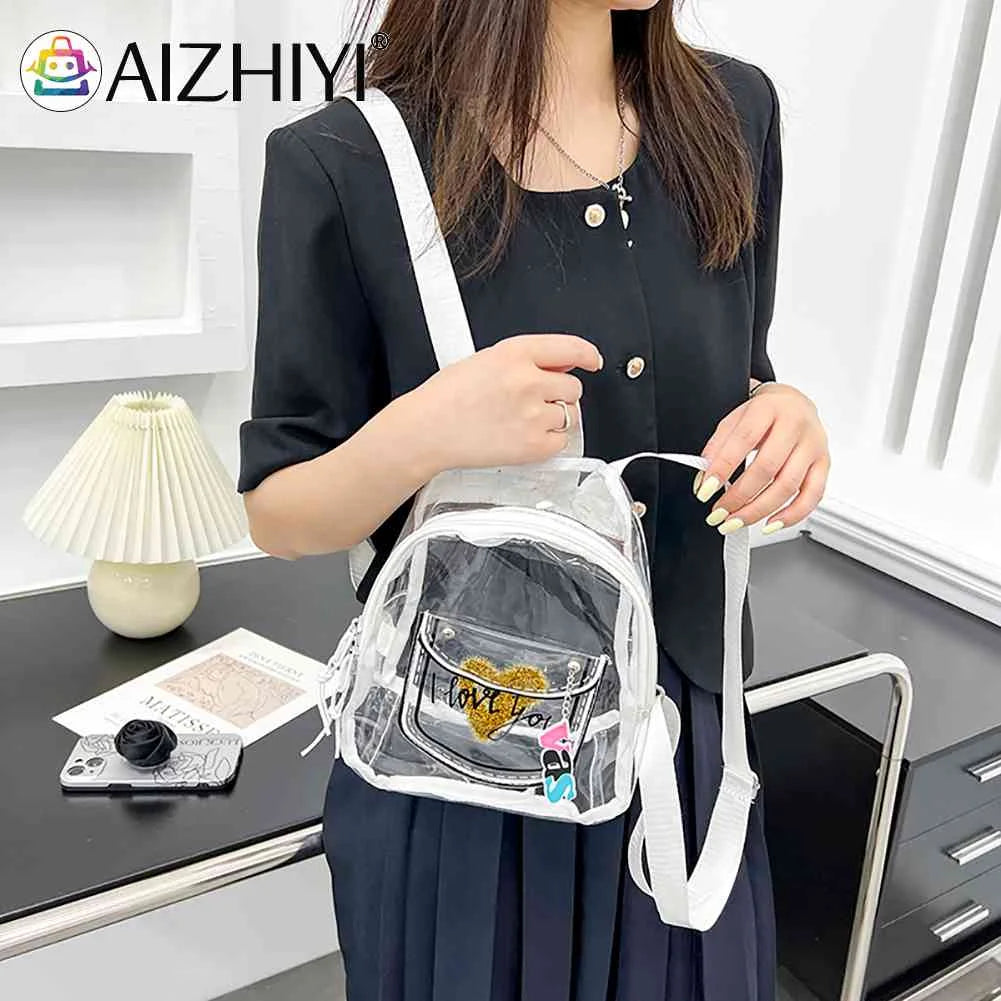 Transparent Waterproof PVC Backpack for Women