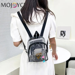 Transparent Waterproof Letter Love PVC Schoolbag for Women
