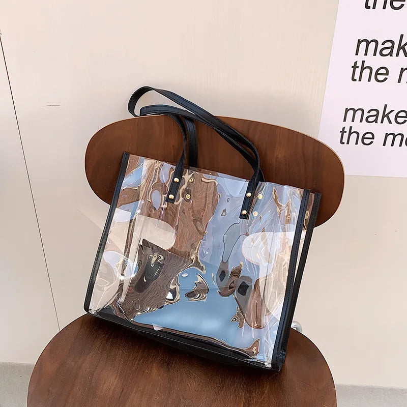 Transparent PVC Crossbody Handbag Set - High Quality Bucket Bag for Women