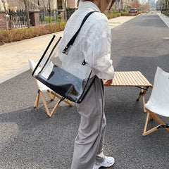 Transparent PVC Crossbody Handbag Set - High Quality Bucket Bag for Women