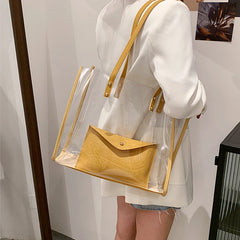 Transparent PVC Crossbody Handbag Set - High Quality Bucket Bag for Women