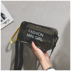 Transparent Laser Crossbody Bag Candy Letter Mini Messenger PVC Jelly Tote Bag