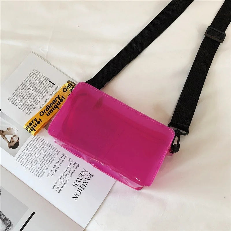 Transparent Laser Crossbody Bag Candy Letter Mini Messenger PVC Jelly Tote Bag