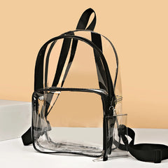 Clear PVC Female Backpack Casual Clear Waterproof Student School Bags
