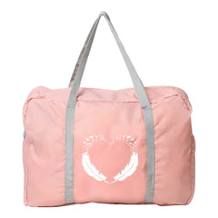 Feather Print Travel Bag Foldable Organizer Zipper Accessory Pouch