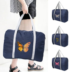 Travel Bag Handbag Women Butterfly Print Zipper Foldable Toiletries Storage
