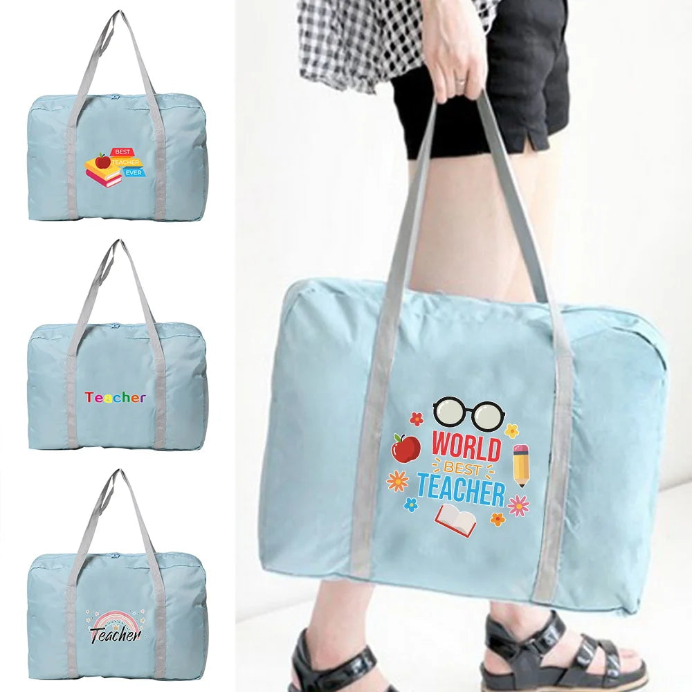 Teacher Print Travel Bag Foldable Large Capacity Organizer