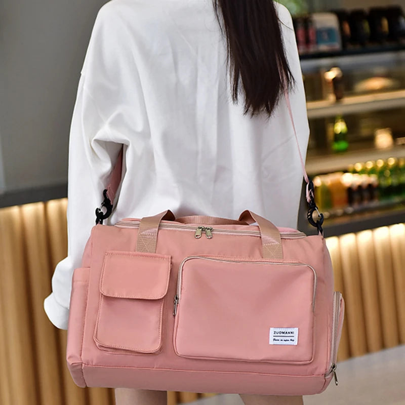 Women Shoulder Bag Large Capacity Outdoor Waterproof Oxford Sports Gym Bag