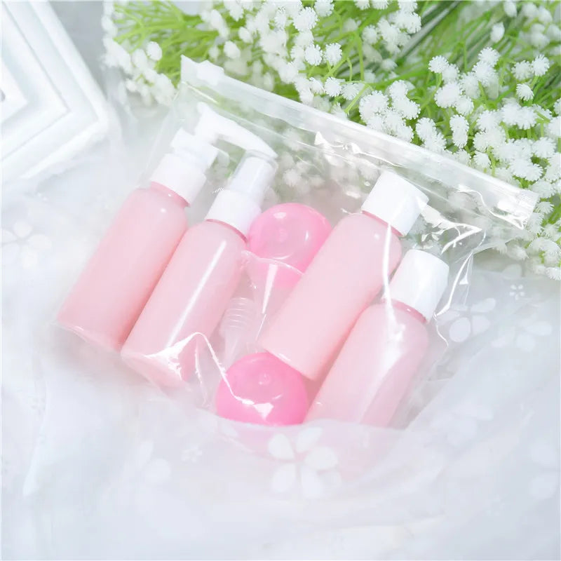 Travel Bottles Set Mini Makeup Cosmetic Refillable Plastic Pressing Spray Bottle