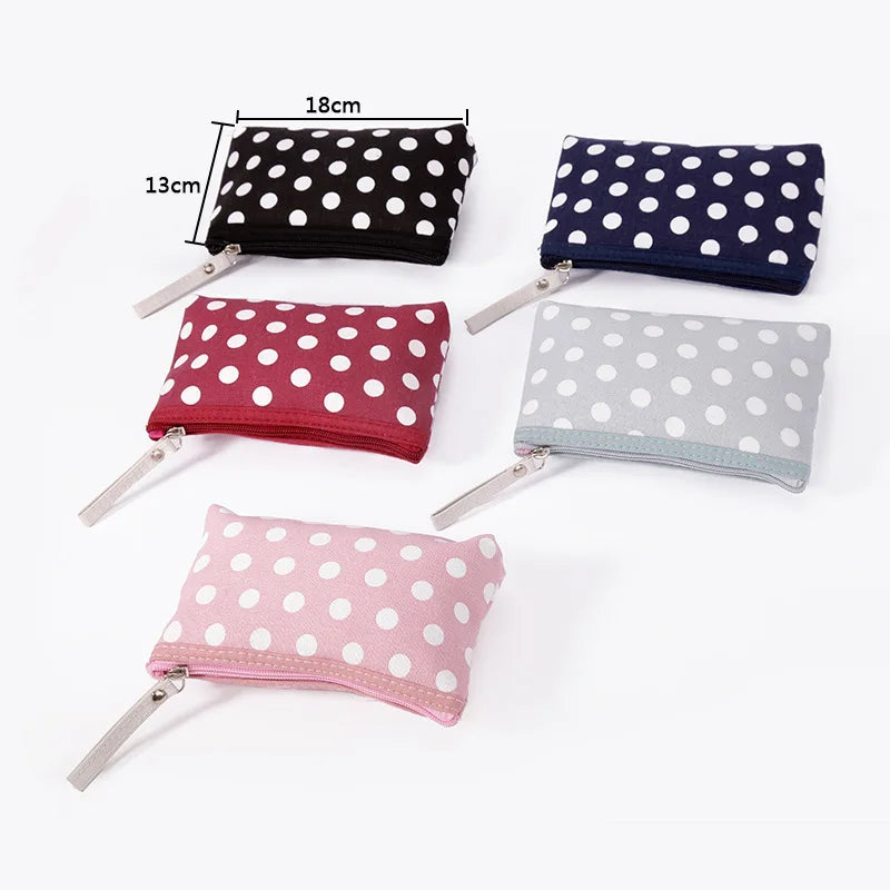 Travel Canvas Storage Bag Polka Dots Sunscreen Organizer