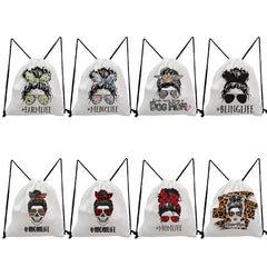 Travel Casual Shoes Bag Backpacks for Students Pretty Hipster Lady Print