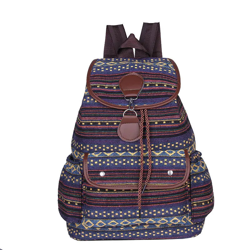 Bohemian Striped Backpack for Women