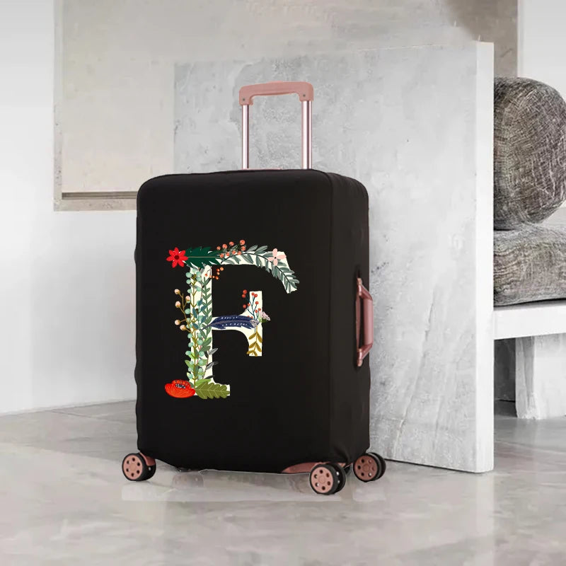 Elastic Flower Alphabet Luggage Cover 18-32 Inch Dust-proof Protective Cover