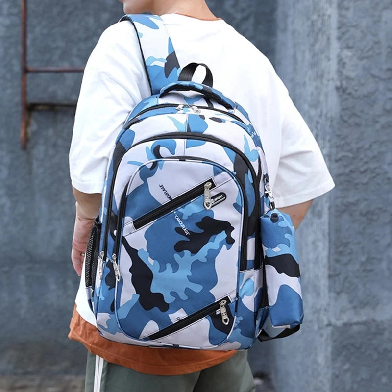 Camouflage School Bag for Teen Boys Girls, Military Backpack
