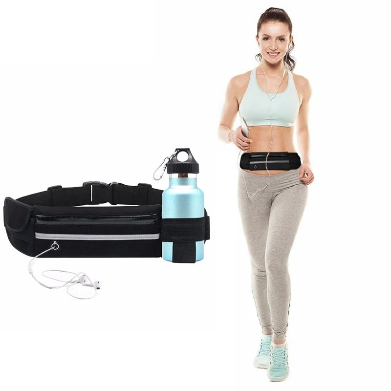 Sports Women's Waist Bag Mini Fanny Pack USB Pocket Waterproof Phone Belt Bags