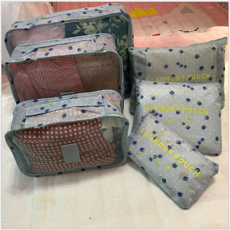 6pcs Waterproof Packing Cubes Large Capacity Organize Bag