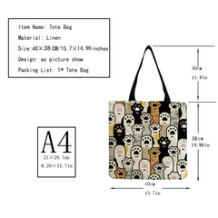 Cartoon Animal Eco Tote Handbag Lady Shopping Bag