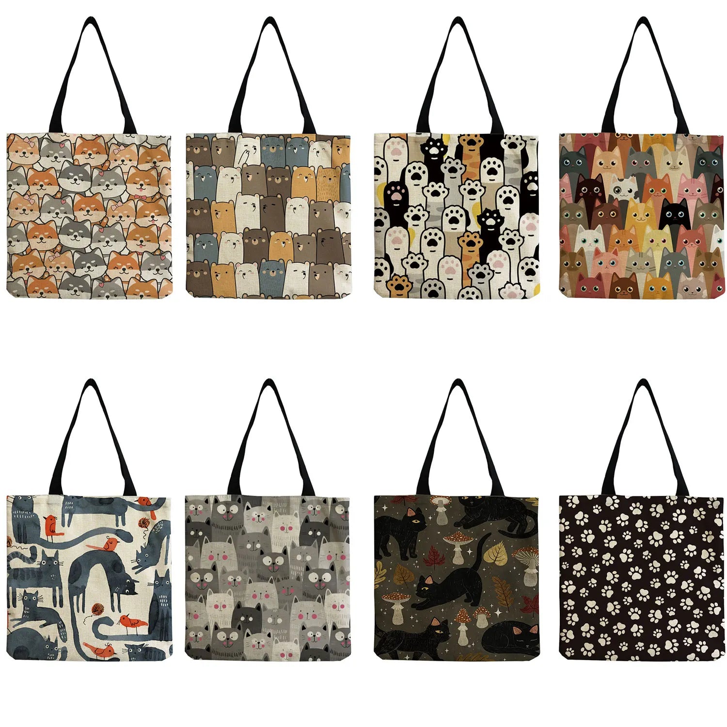Cartoon Animal Eco Tote Handbag Lady Shopping Bag