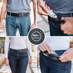 Travel Security Hidden Money Pouch Belt Large Capacity Anti-Theft Storage Waist