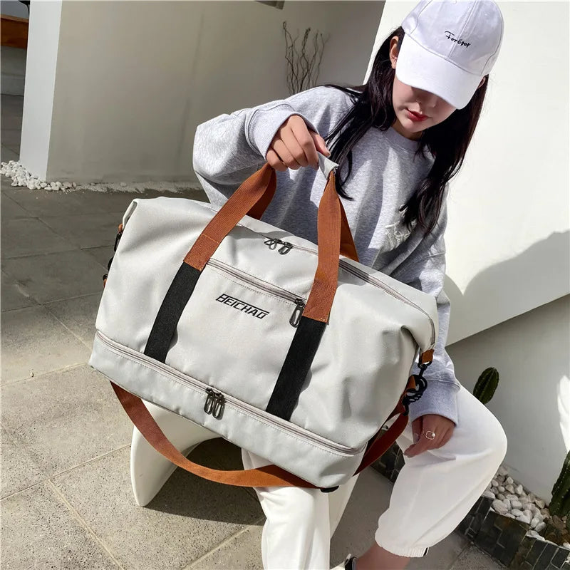 Large Capacity Travel Tote Bag Waterproof Gym Sports Weekend Messenger Bag