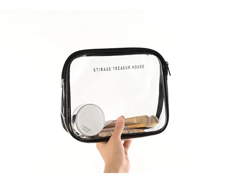 Travel Transparent Bag PVC Zipper Clear Makeup Beauty Case