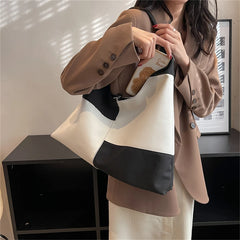 Patchwork Cloth Shoulder Bag for Women Large Capacity Shopper Handbag