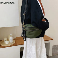 Women Waist Bag Phone Pack Leather Crossbody Chest Bag Fanny Pack
