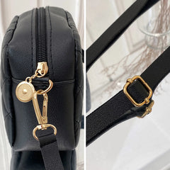 Women's Leather Rhombus Embroidery Messenger Bag