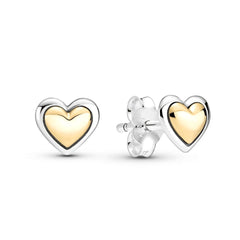 Golden Heart Stud Earrings Christmas Gift Women's Accessories