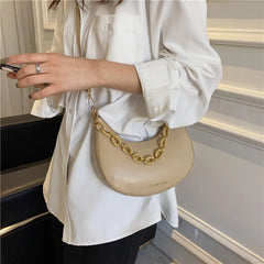 Chain Shoulder Bags For Women Solid Pu Leather Crossbody Bags Female Handbags An